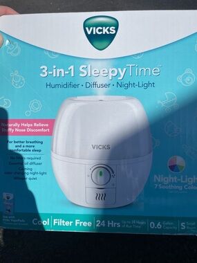 Vicks | Other | Nib Vicks Sleepy Time 3in Humidifier Diffuser And Night ...